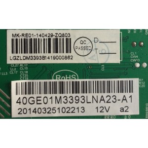 MAIN / RCA 40GE01M3393LNA23-A1 / LD.M3393.B / MK-RE01-140429-ZQ803 / 0429-ZQ803 / 3393B1419 / MODELO  LED42G45RQ /  LED40G46RQD / LED40G45RQ